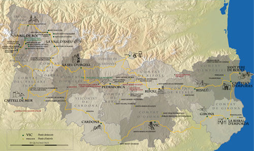 Mapa de la Ruta, por la zona Norte y por la zona Sur