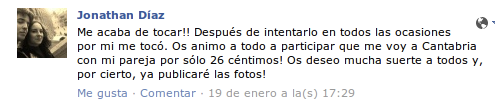 Ganador Oferta fugaz