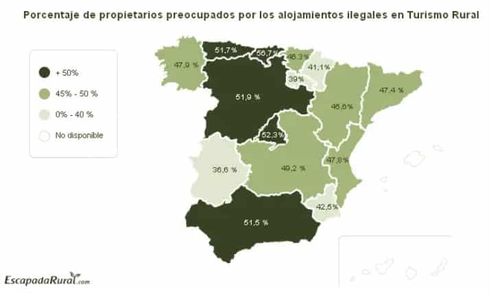 La ilegalidad, el gran problema del turismo rural según el 48,8% de los propietarios