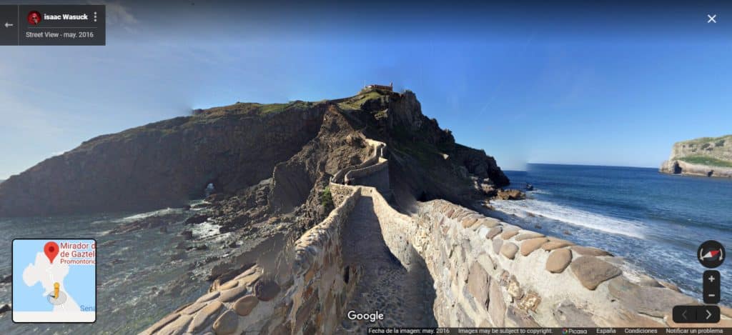 San Juan de Gaztelugatxe. Por Google Street View