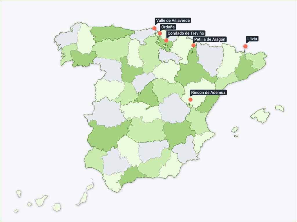 Mapa enclaves de España