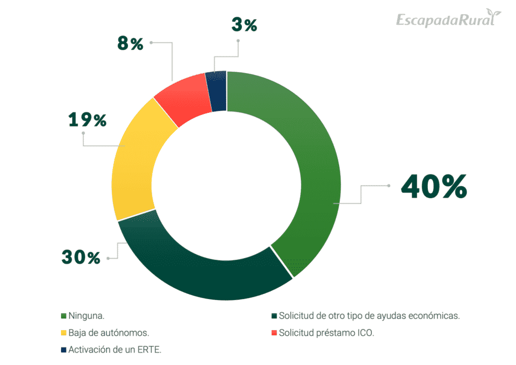 Gráfico "Medidas de los propietarios de alojamientos rurales tras el Covid-19" del Estudio sobre turismo rural post covid-19