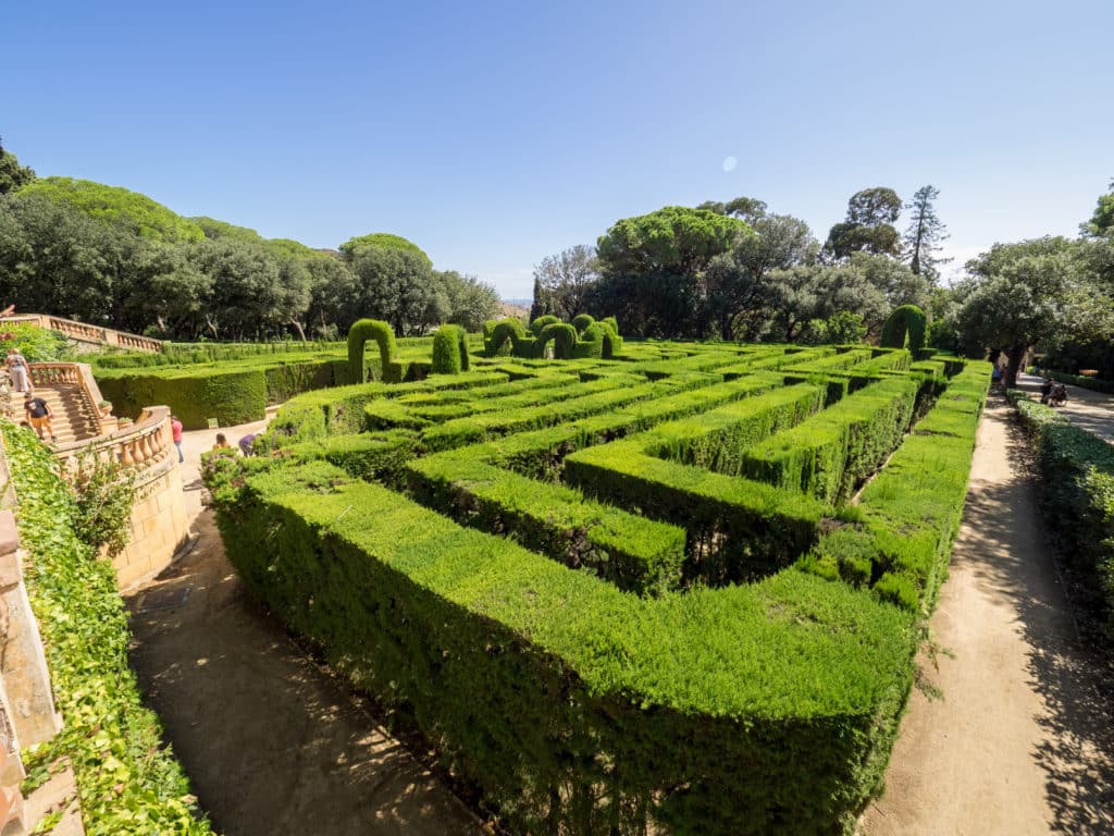 View of the tourists in the Horta's Labyrinth