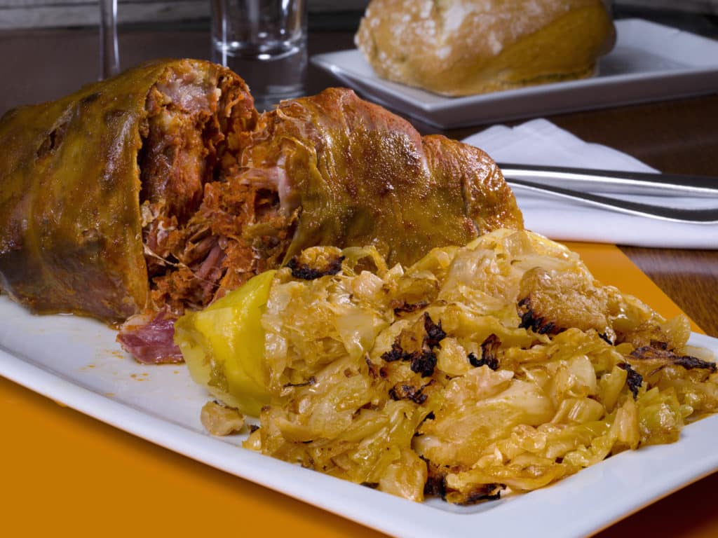 Botillo (Spanish), is a dish of meat-stuffed pork intestine