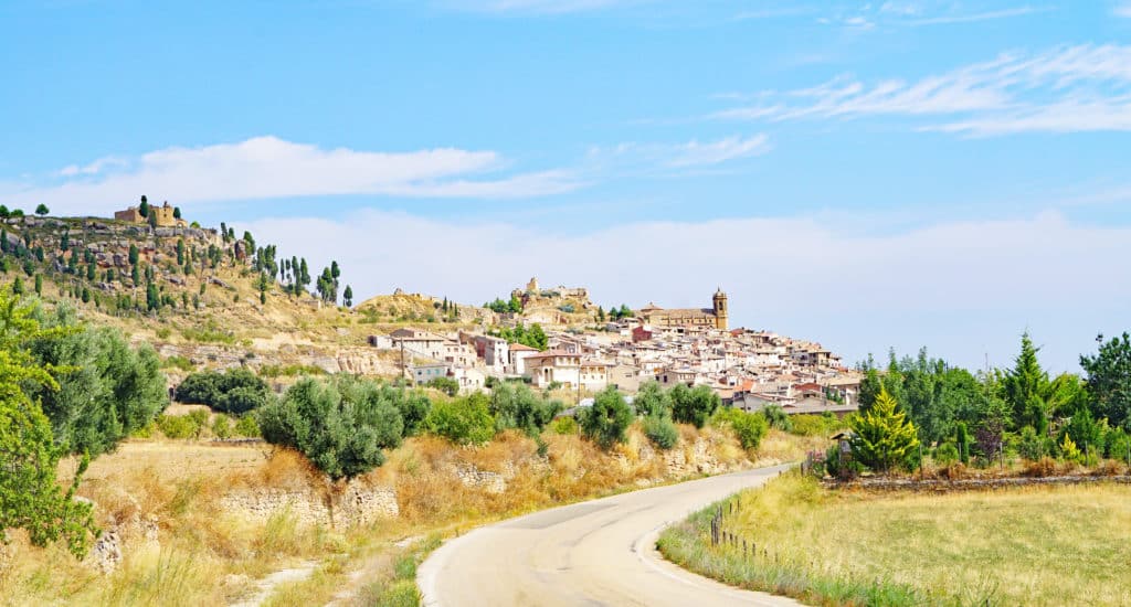 Panorámica de La Fresneda en Teruel, Aragón, España, Europa