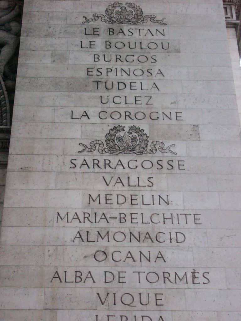 Pueblos españoles en el Arco del Triunfo de París