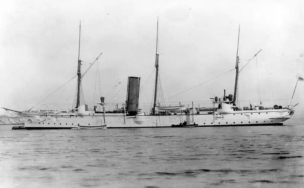Imagen del HMS Serpent, que se hundió el 10 de noviembre de 1890 en la Punta do Boi (Camariñas).