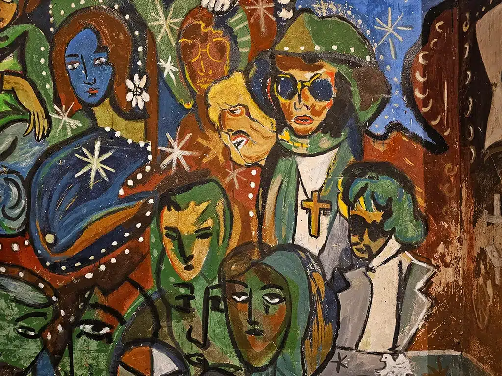Mural de los Beatles en la iglesia de Santo Domingo de Silos