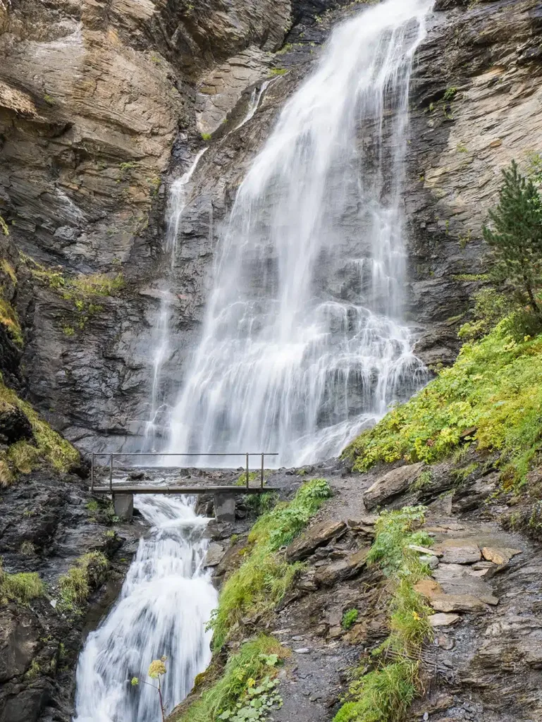 Waterfall on the Three Waterfalls Path at Cerler, Benasque, Ribagorza, Huesca, Aragon, Spain de btPhot