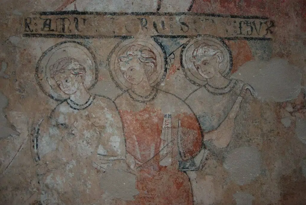 Frescos románicos de la iglesia de San Nicolás, en Requena (Valencia).