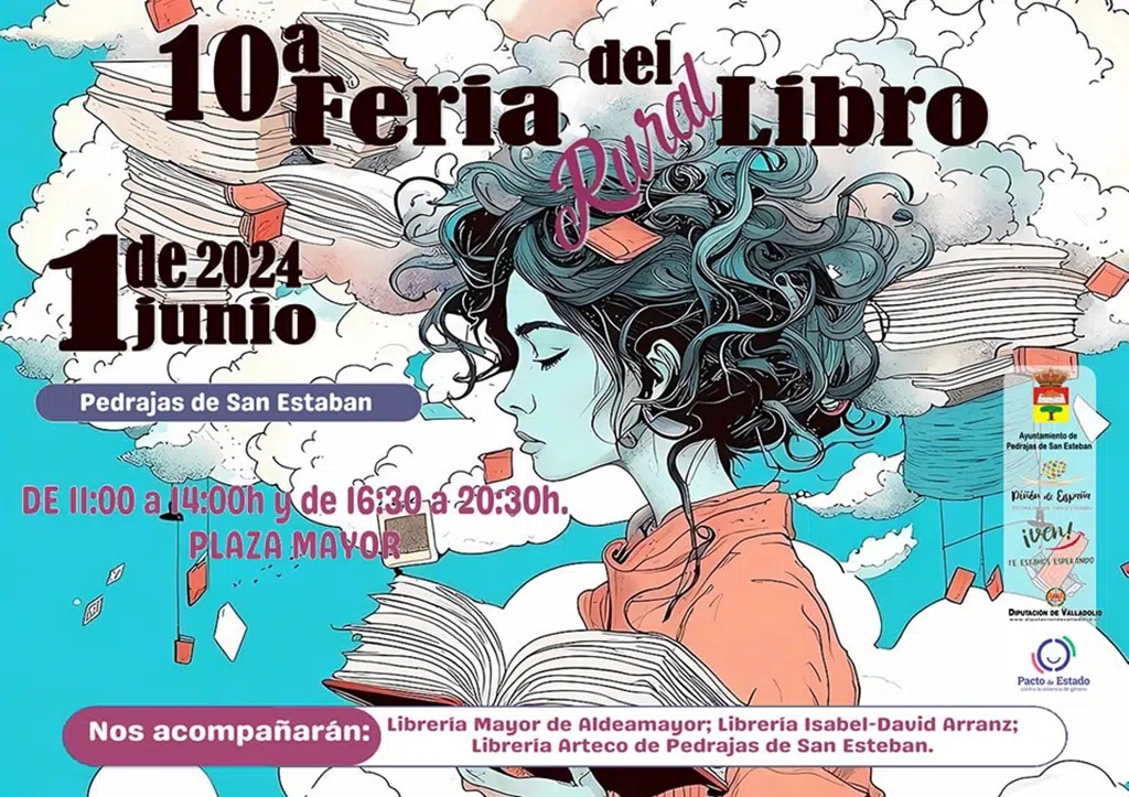 Cartel de la edición 2024 de la Feria Rural del Libro de Pedrajas de San Esteban (Valladolid).