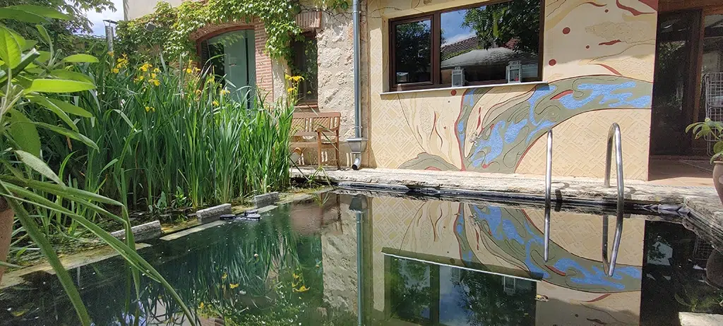 Casas rurales con piscina biológica.