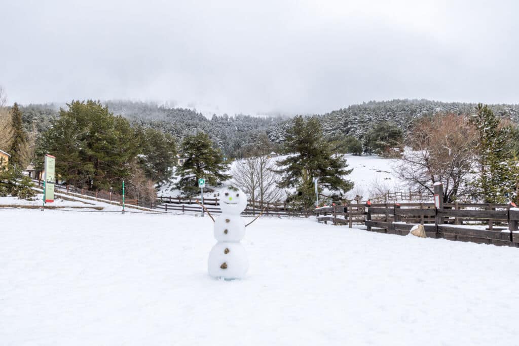 Muñeco de nieve en puerto de Cotos. Por josevgluis.