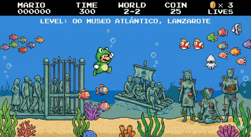 Imagen creada con IA basada en la imagen real del Museo Atlántico de Lanzarote