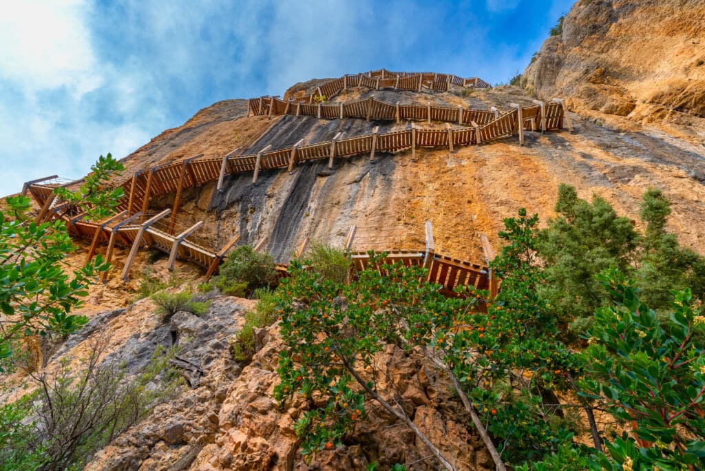Pasarelas de Montfalcó (Huesca). Por Noradoa.