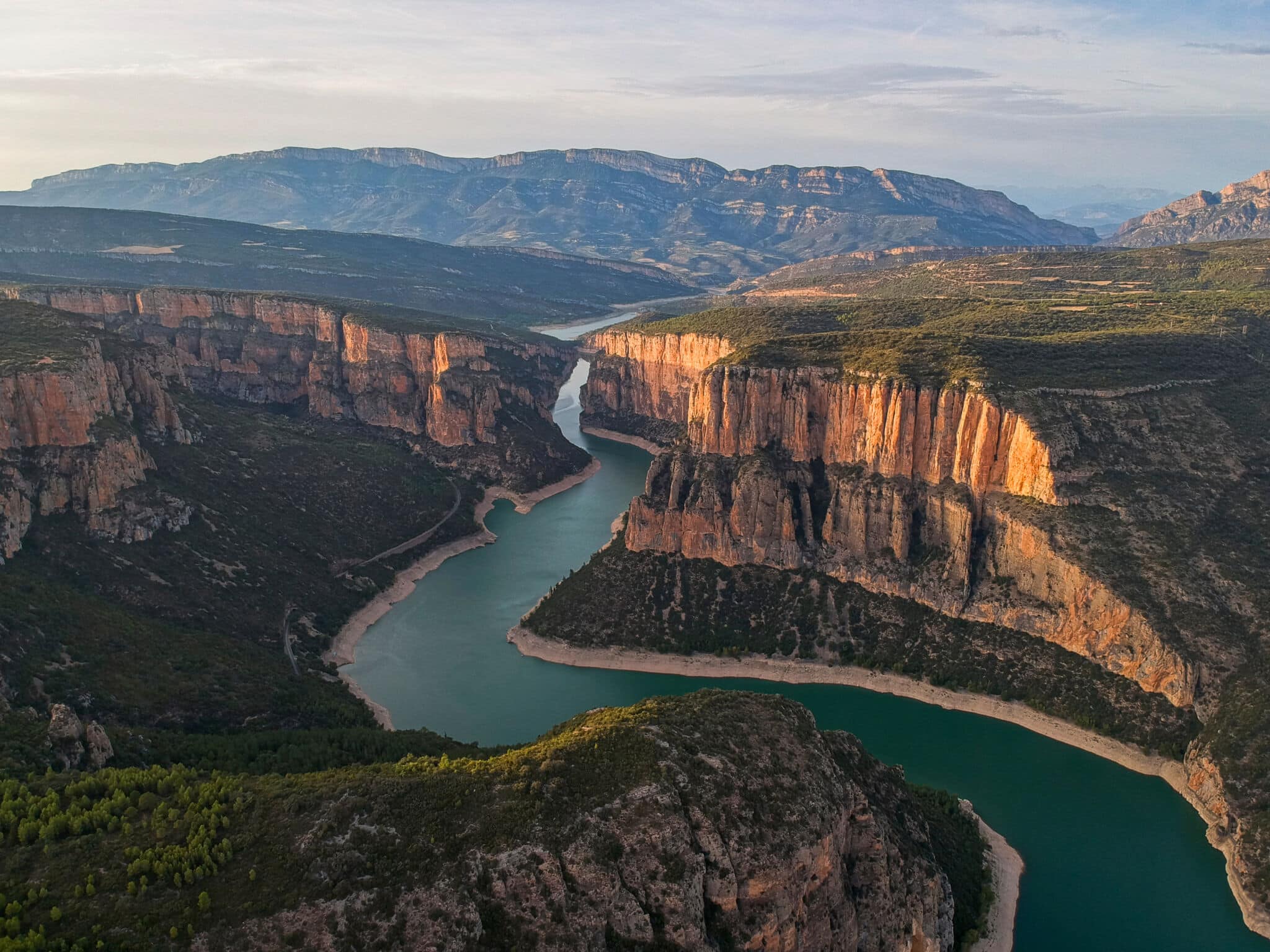 Vista aérea del Congost de Mont-rebei, entre Huesca y Lleida. Por anderm