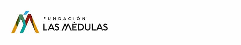 Logotipo de la Fundación Las Médulas con tres M estilizadas y superpuestas en verde azulado, amarillo y rojo, y el nombre de la fundación a la derecha en texto negro sobre fondo blanco.