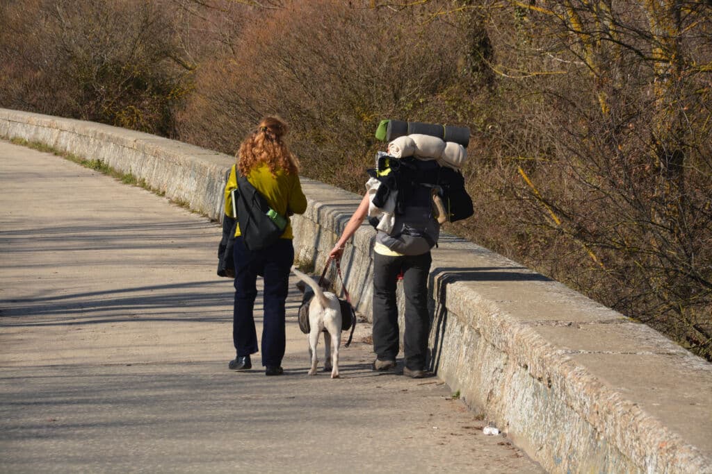 Una pareja hace el Camino de Santiago con su perro. Por uzkiland