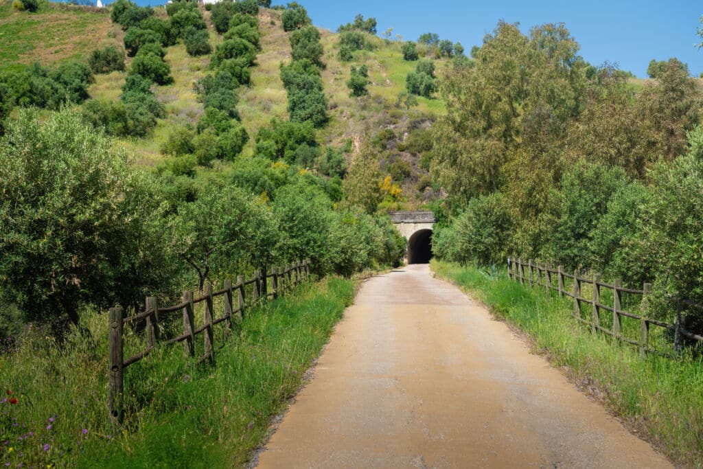 El túnel de Olvera en la Vía Verde de la Sierra (Cádiz). Por diegograndi