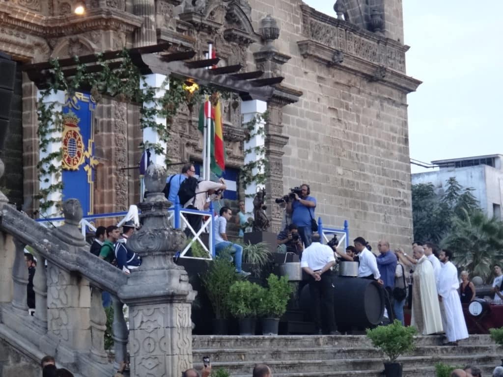 Tradicional pisado de la uva en Jerez de la Frontera