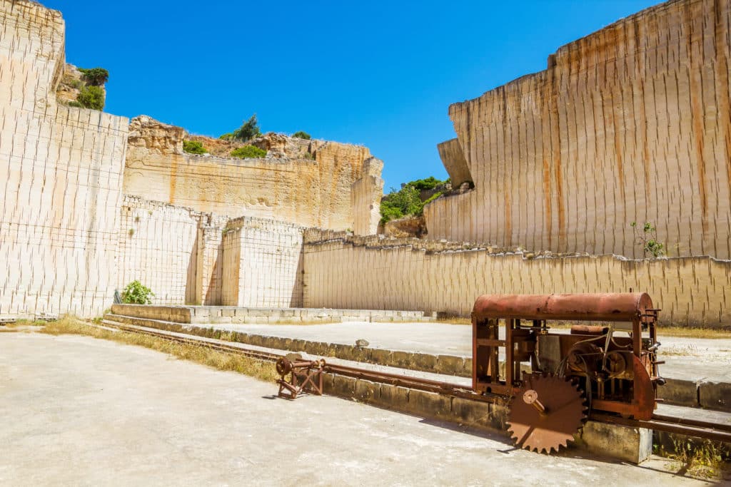 Menorca island Des’hostal quarry in sunny day.