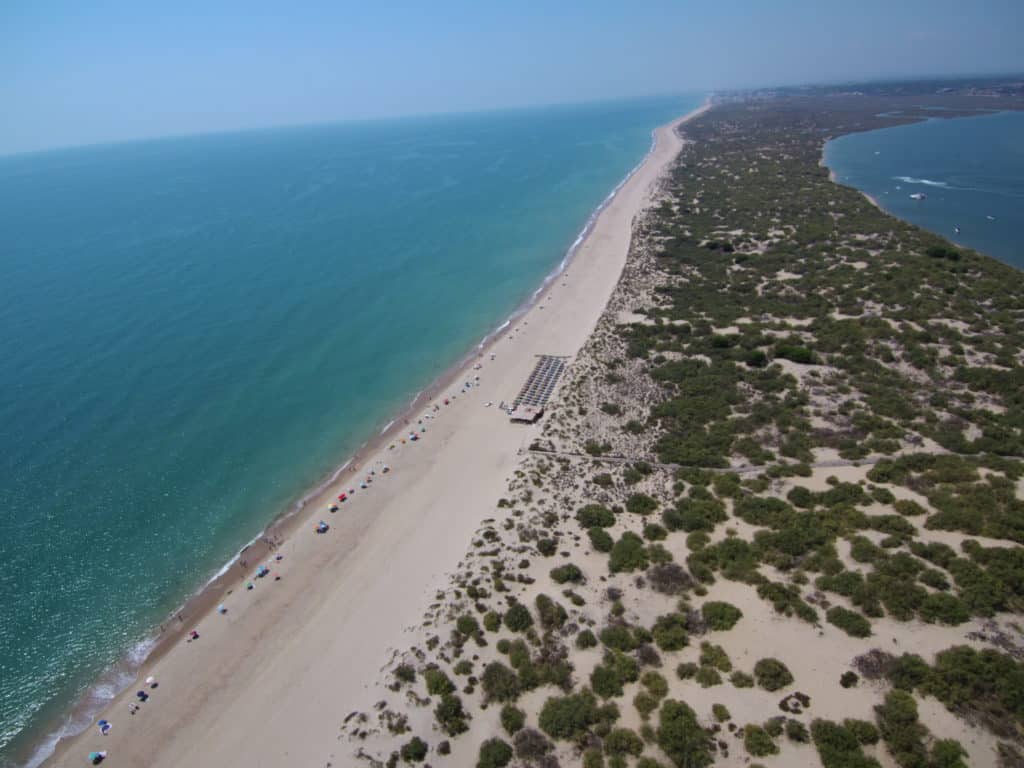 Playa de El Rompido en Cartaya, provincia de Huelva (Andalucia,España) Fotografia aerea con Drone